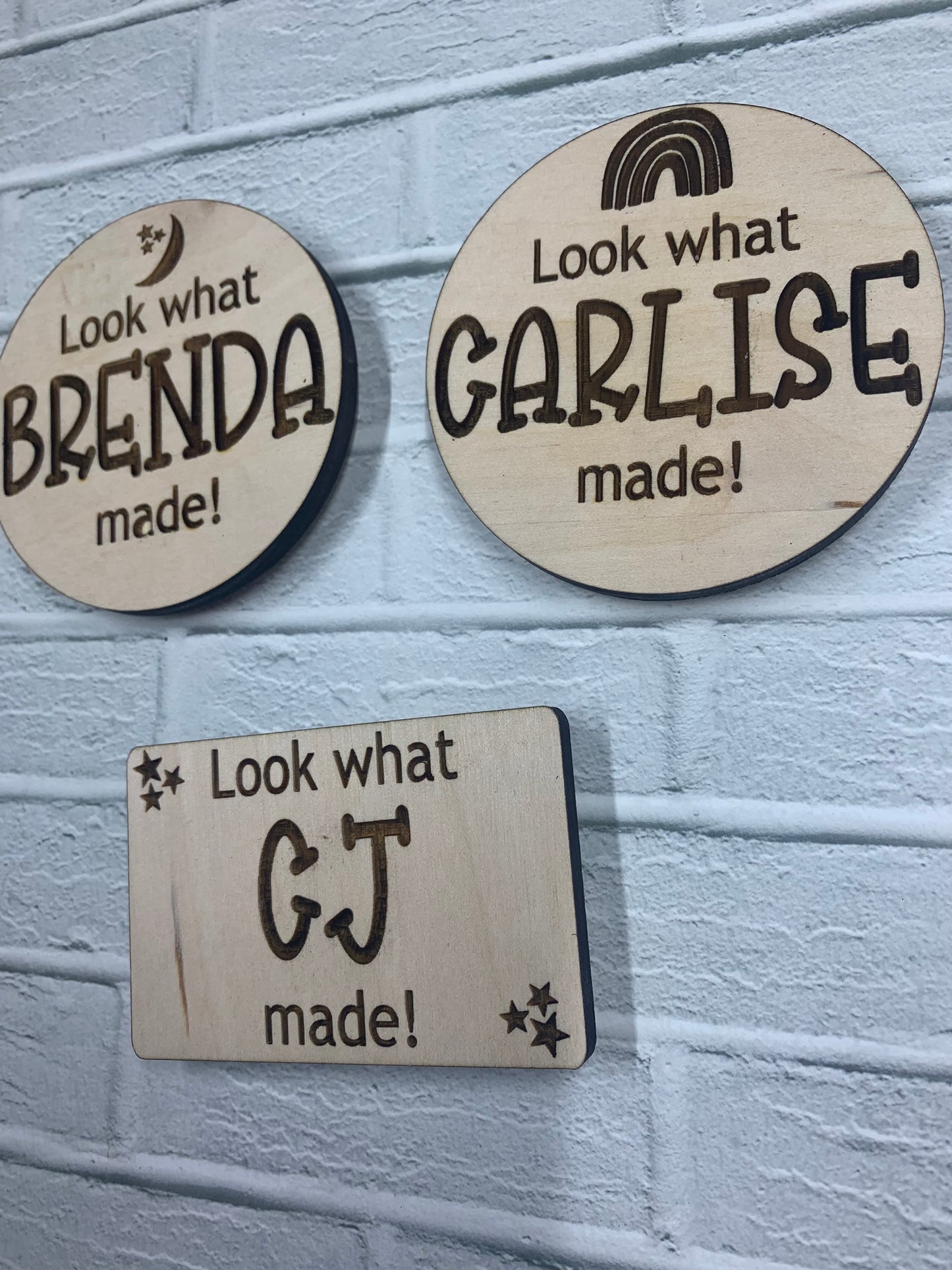 Look what I made wood magnet ⎮Fridge magnet ⎮ Child art display