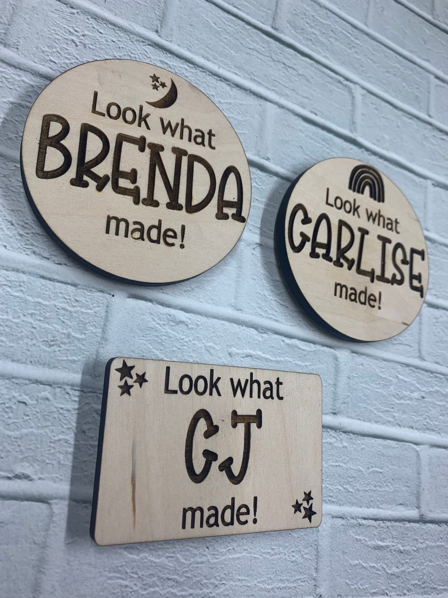 Look what I made wood magnet ⎮Fridge magnet ⎮ Child art display