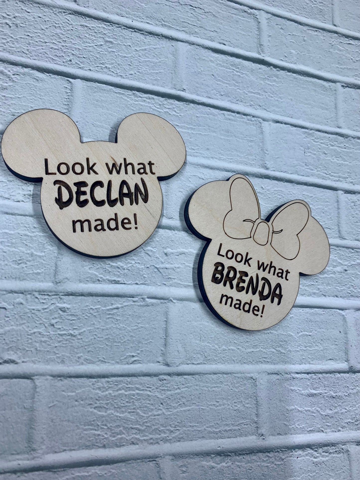 Mickey Minnie Fridge Magnets ⎮Look what I made wood magnet ⎮Fridge magnet ⎮ Child art display ⎮Stocking stuffer