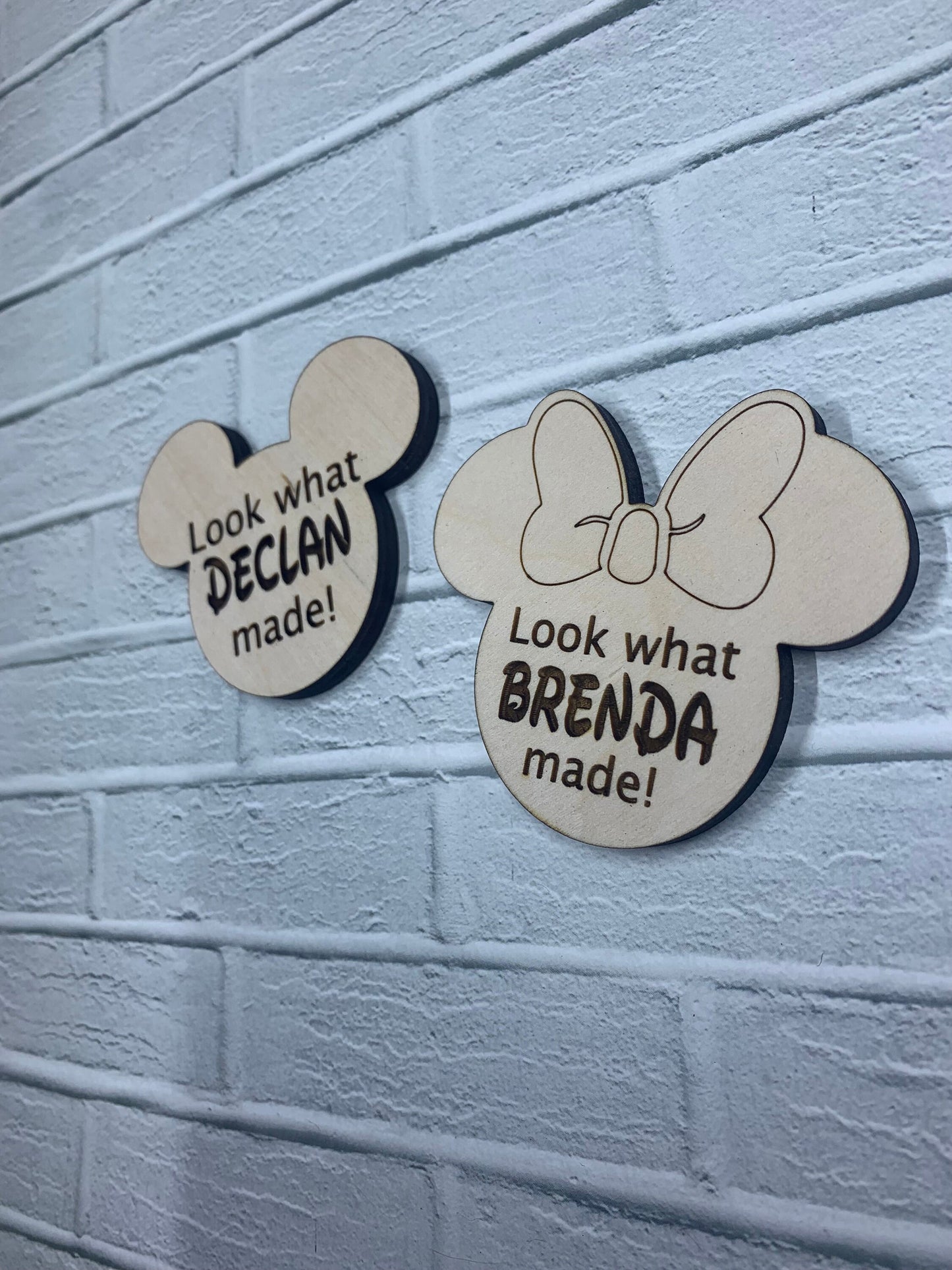 Mickey Minnie Fridge Magnets ⎮Look what I made wood magnet ⎮Fridge magnet ⎮ Child art display ⎮Stocking stuffer