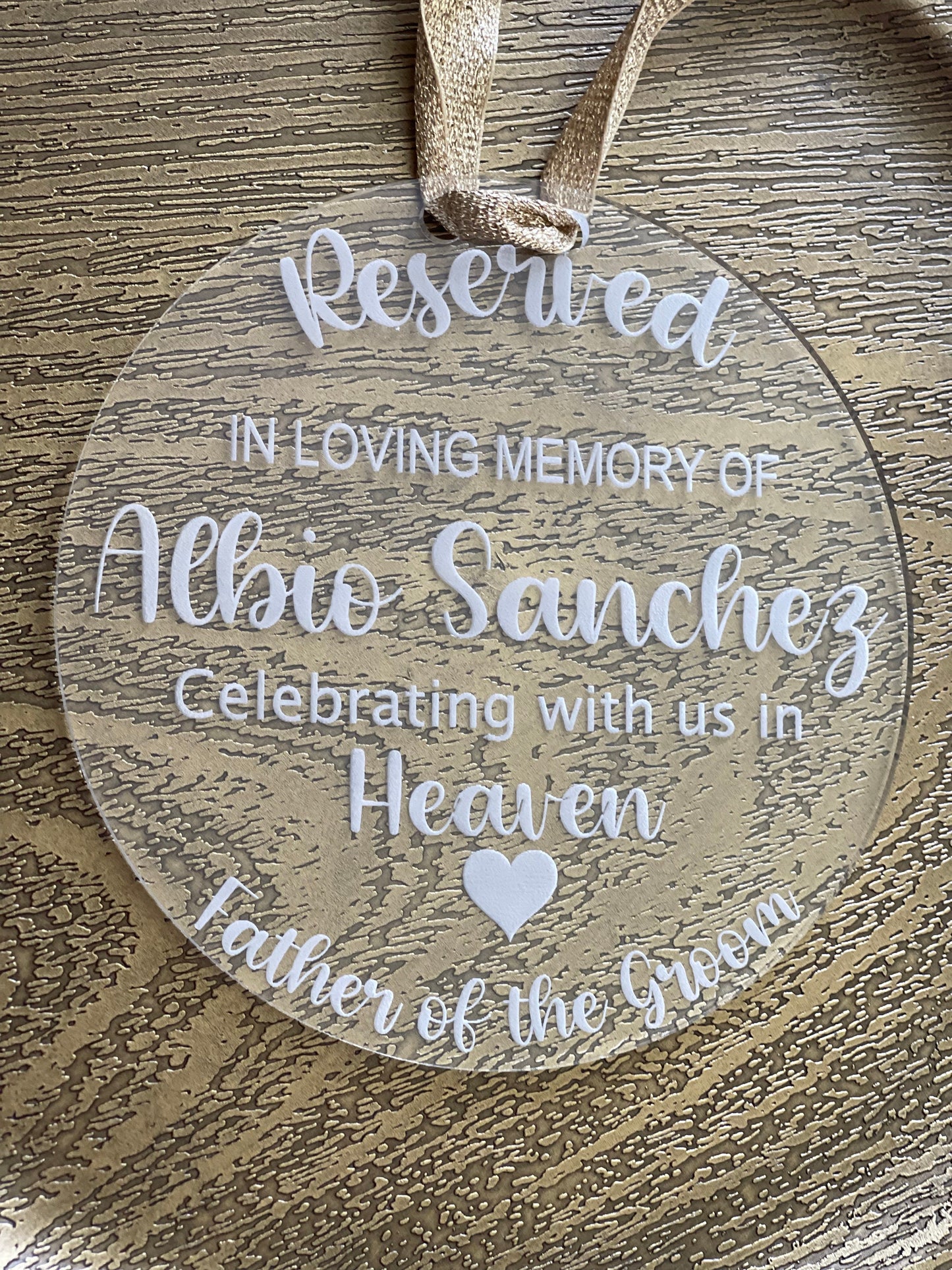 Personalized memorial sign - In memory of - Wedding reserved seat - In loving memory sign - Reserved