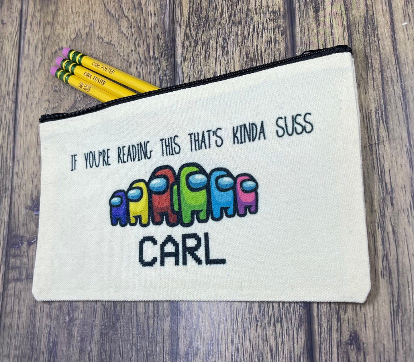 Among us Personalized Pencil Pouch, pencil pouch, Pencil Pouch, Make up bag, Canvas bag, Pencil Case