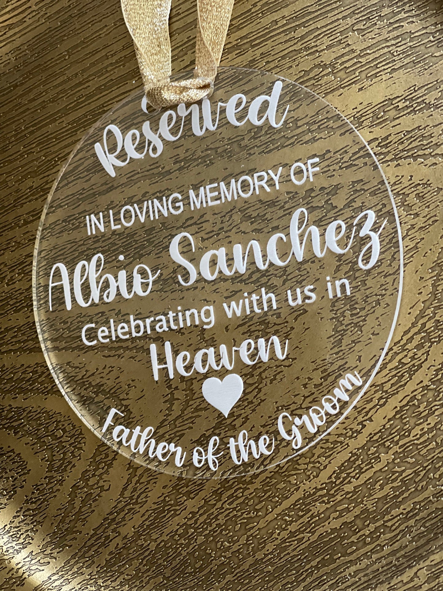 Personalized memorial sign - In memory of - Wedding reserved seat - In loving memory sign - Reserved