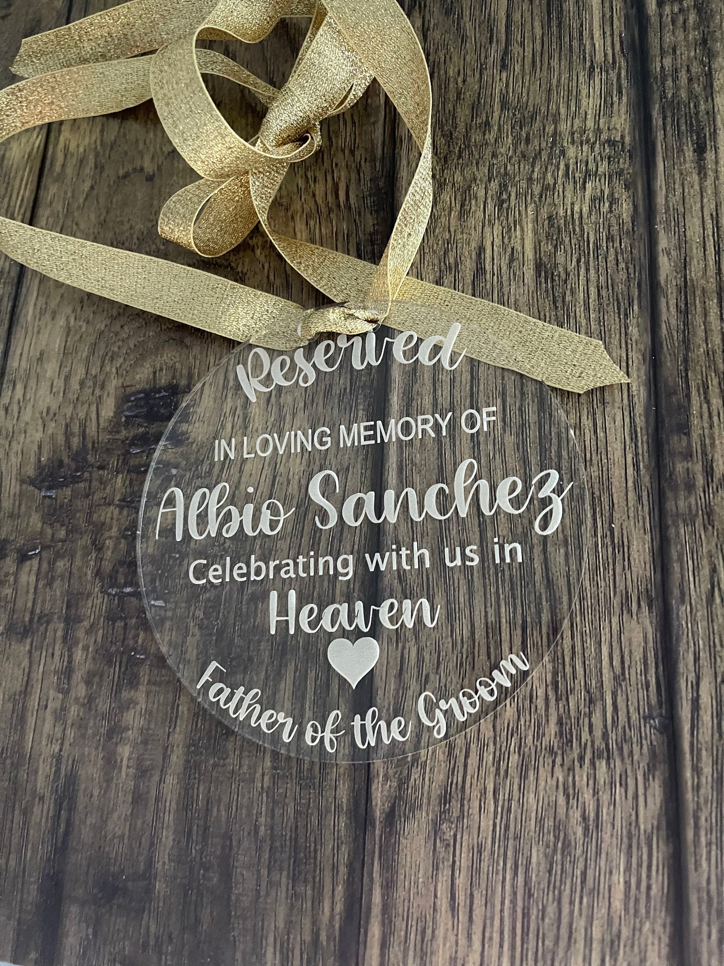 Personalized memorial sign - In memory of - Wedding reserved seat - In loving memory sign - Reserved