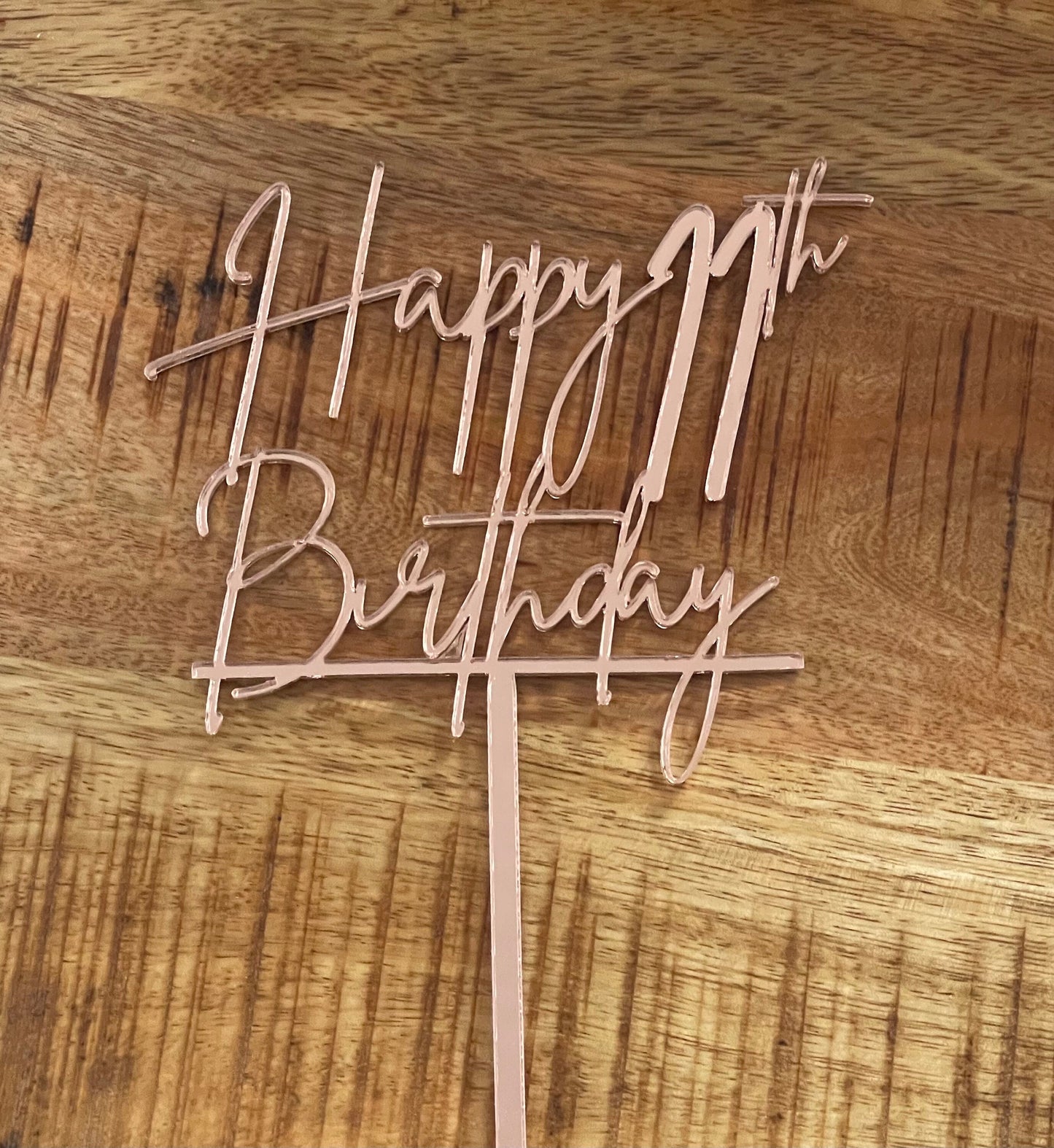 Happy birthday and age cake topper • Personalized Cake Topper • Acrylic cake topper