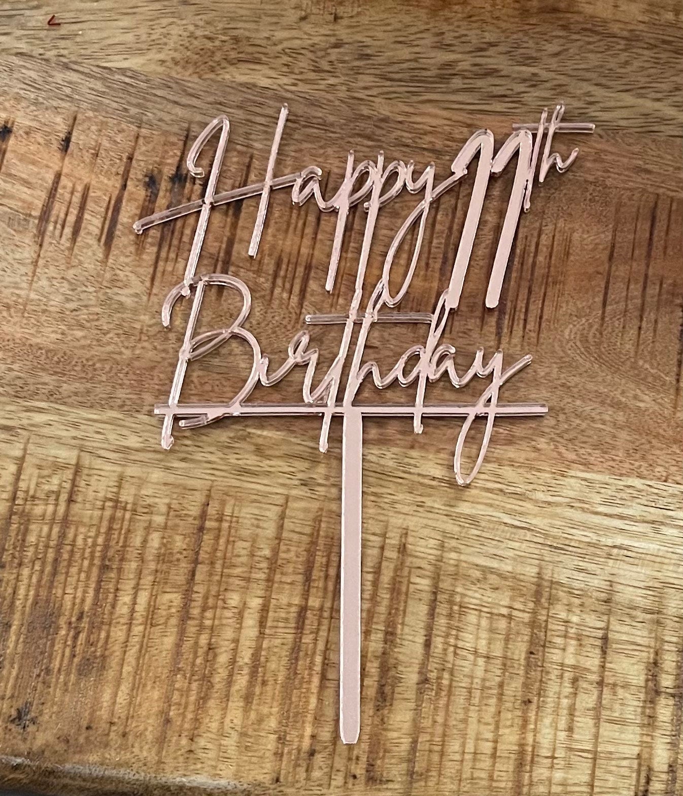 Happy birthday and age cake topper • Personalized Cake Topper • Acrylic cake topper
