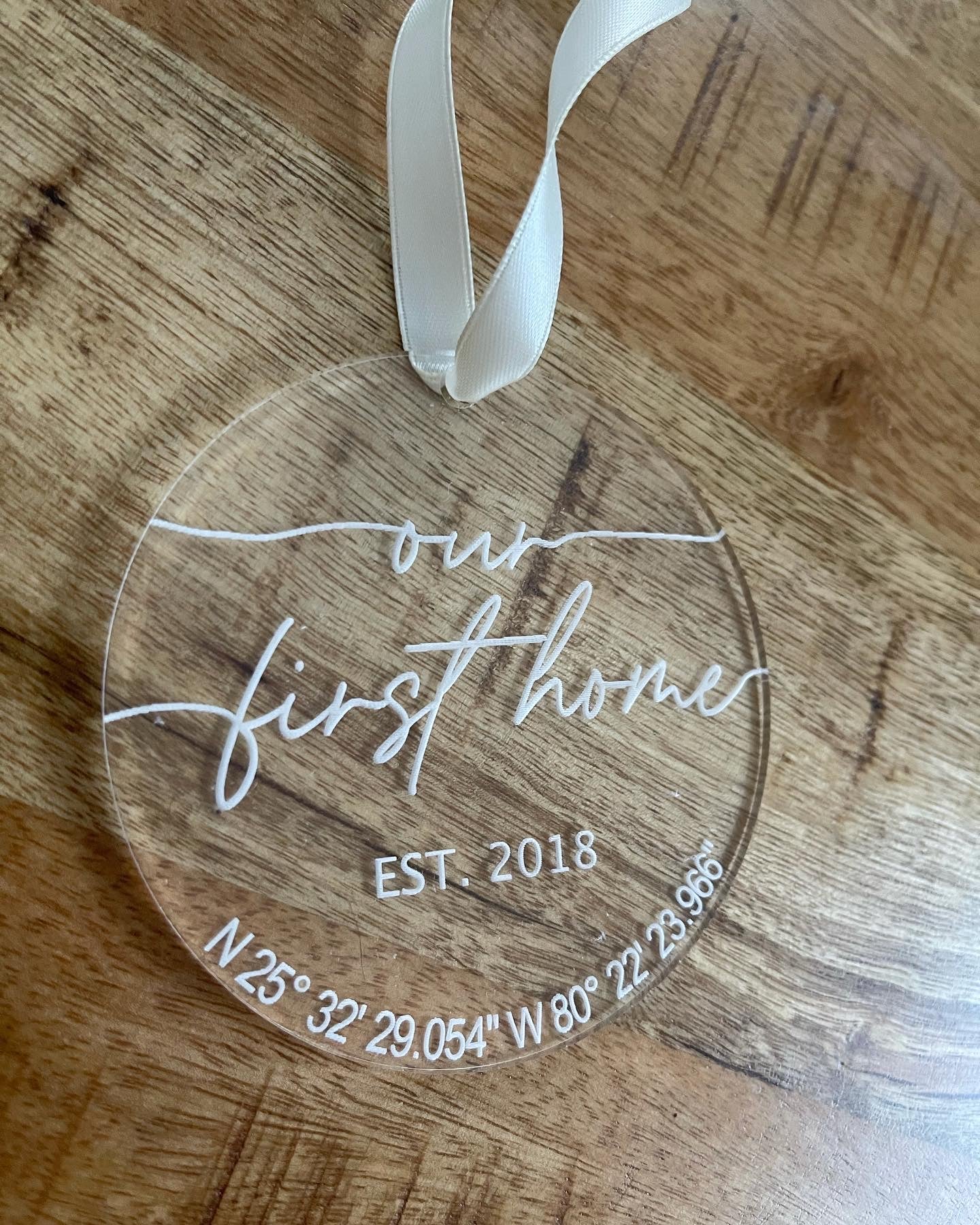 Our first home Ornament | Our New home ornament | Our first Christmas at our new home | New home ornament | Home coordinates ornament