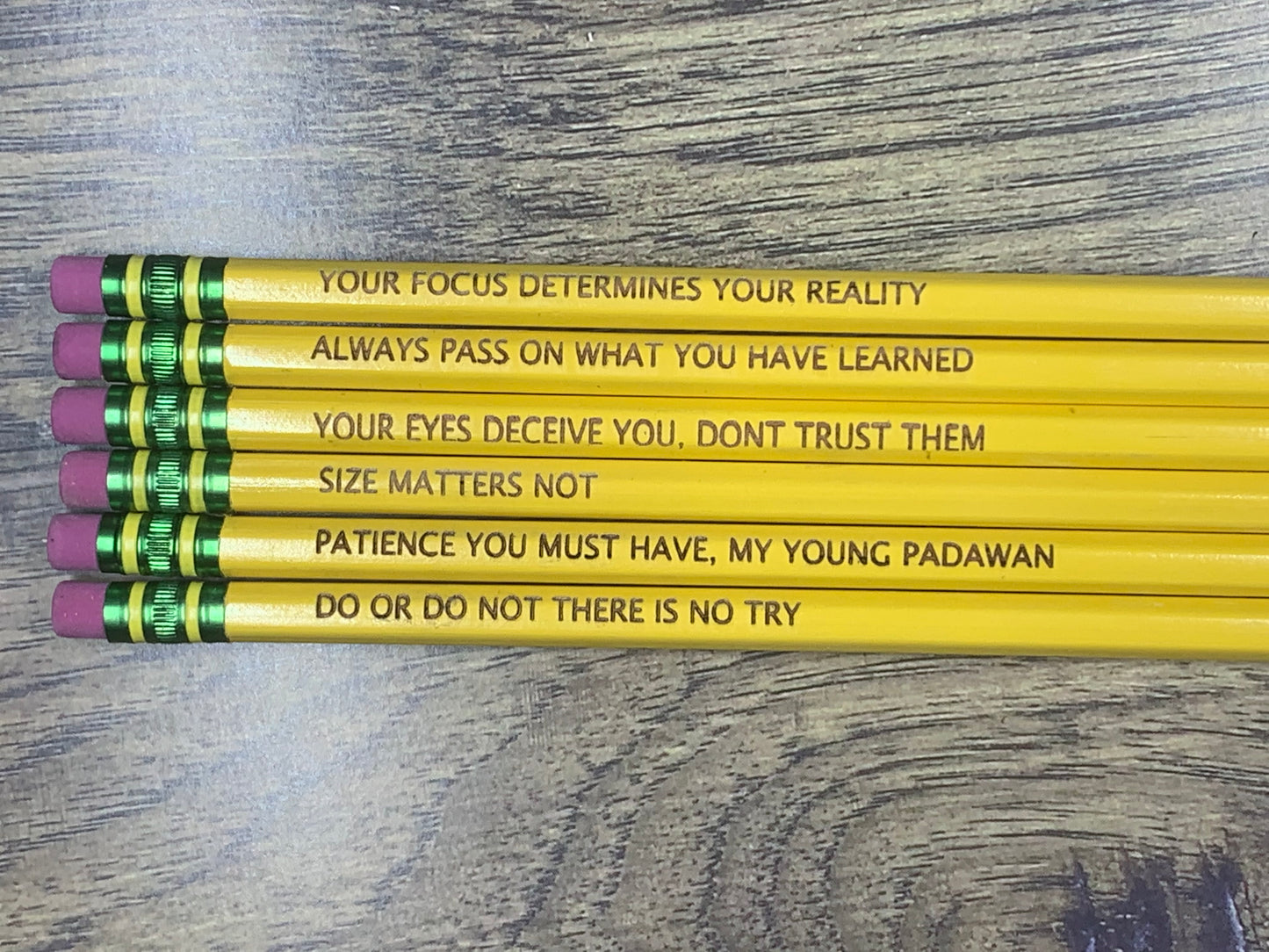 Personalized Pencils with Star Wars quotes, kids pencils