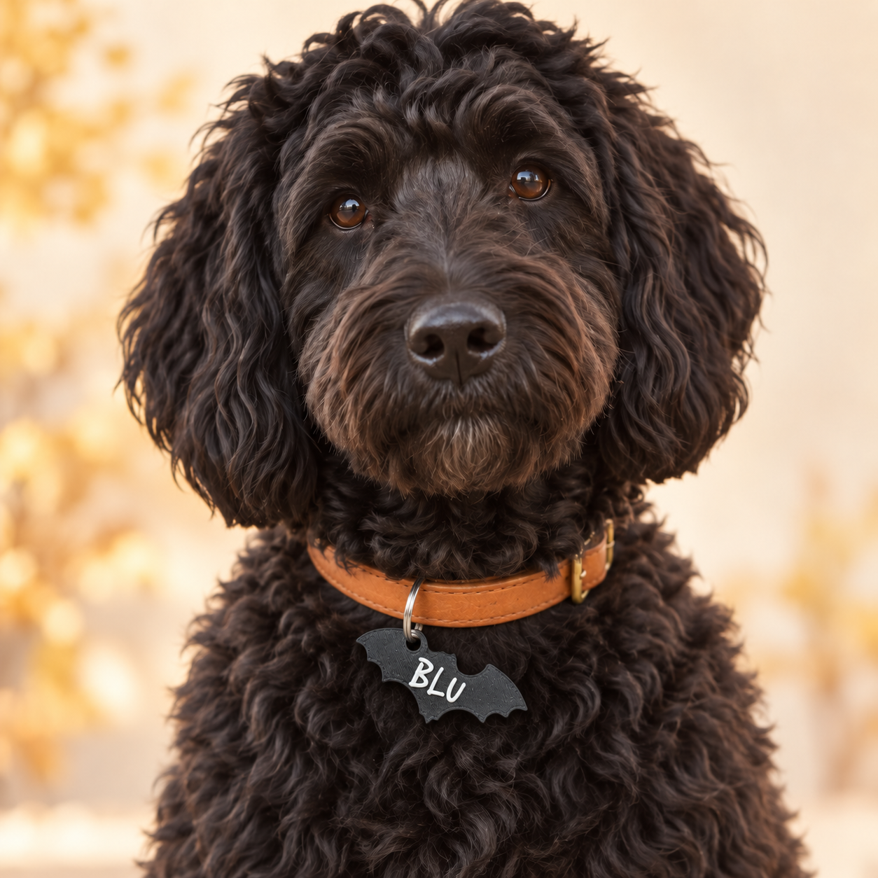 Personalized Bat Pet Tag, 3D Printed Dog Name Tag, Fall Dog Collar Accessory, Halloween Pet ID Tag