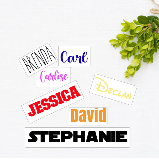 Custom name decal⎮Name labels ⎮ Personalized decals ⎮Bridal shower name decals⎮ back to school name decals⎮school stickers ⎮ notebook decal