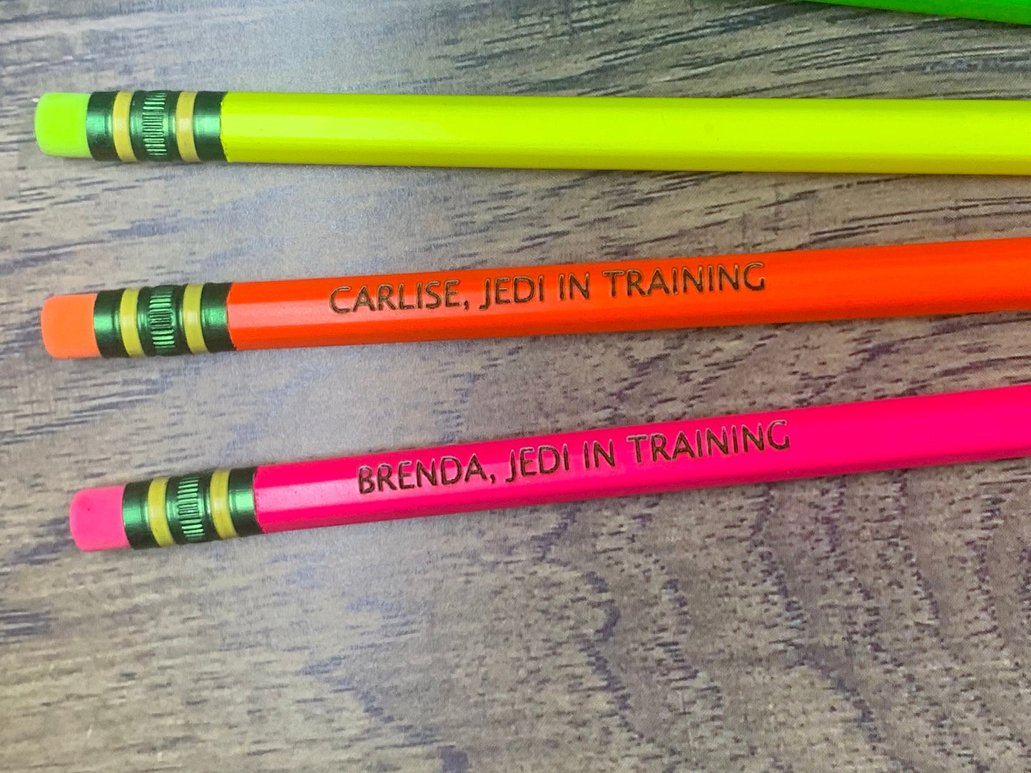 Personalized Neon #2 pencils, Ticonderoga engraved pencils, Pencils with name