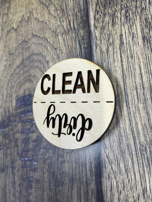 Dishwasher magnet - Clean Dirty magnet - Kitchen magnet - Engraved dishwasher magnet