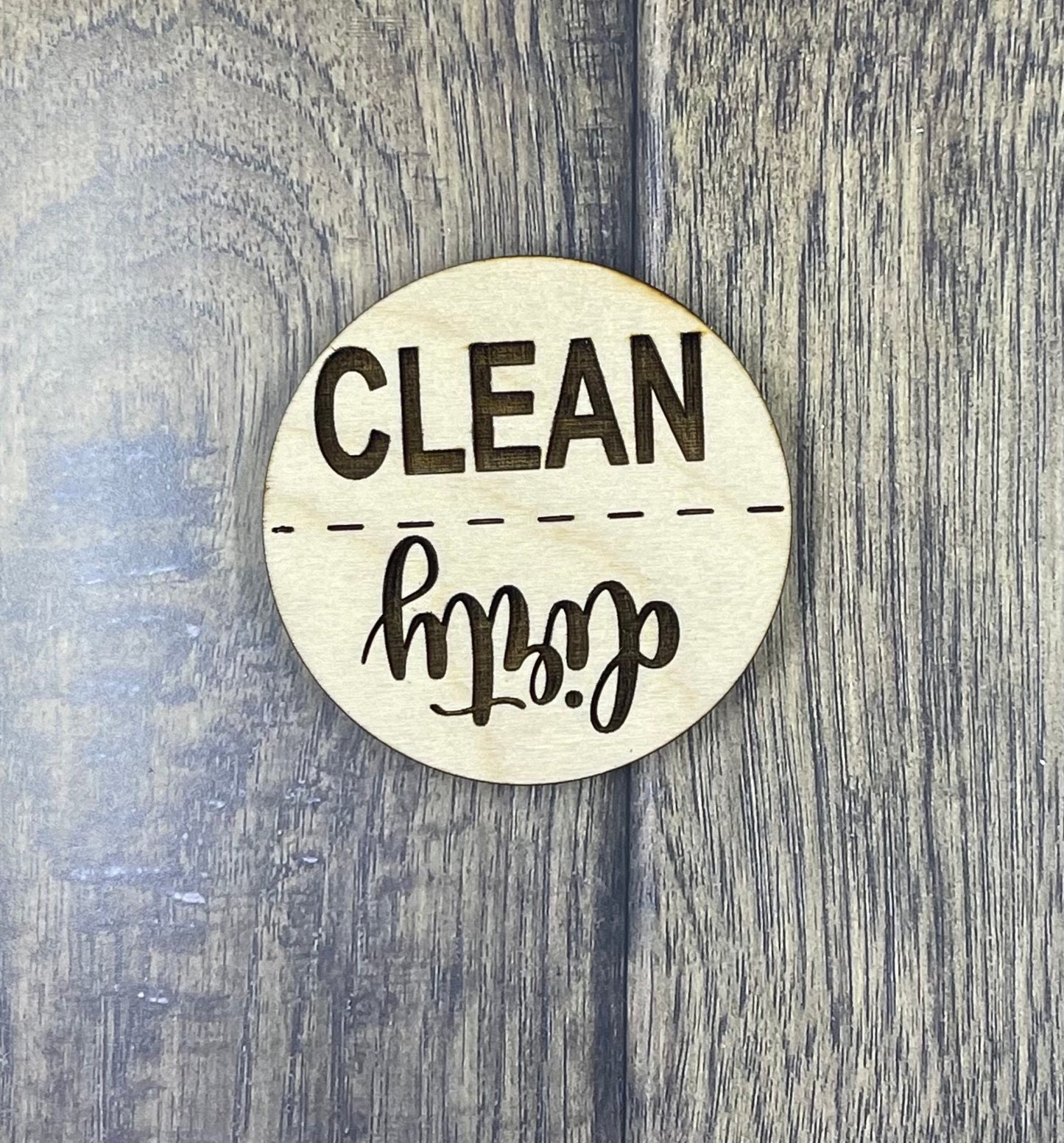 Dishwasher magnet - Clean Dirty magnet - Kitchen magnet - Engraved dishwasher magnet