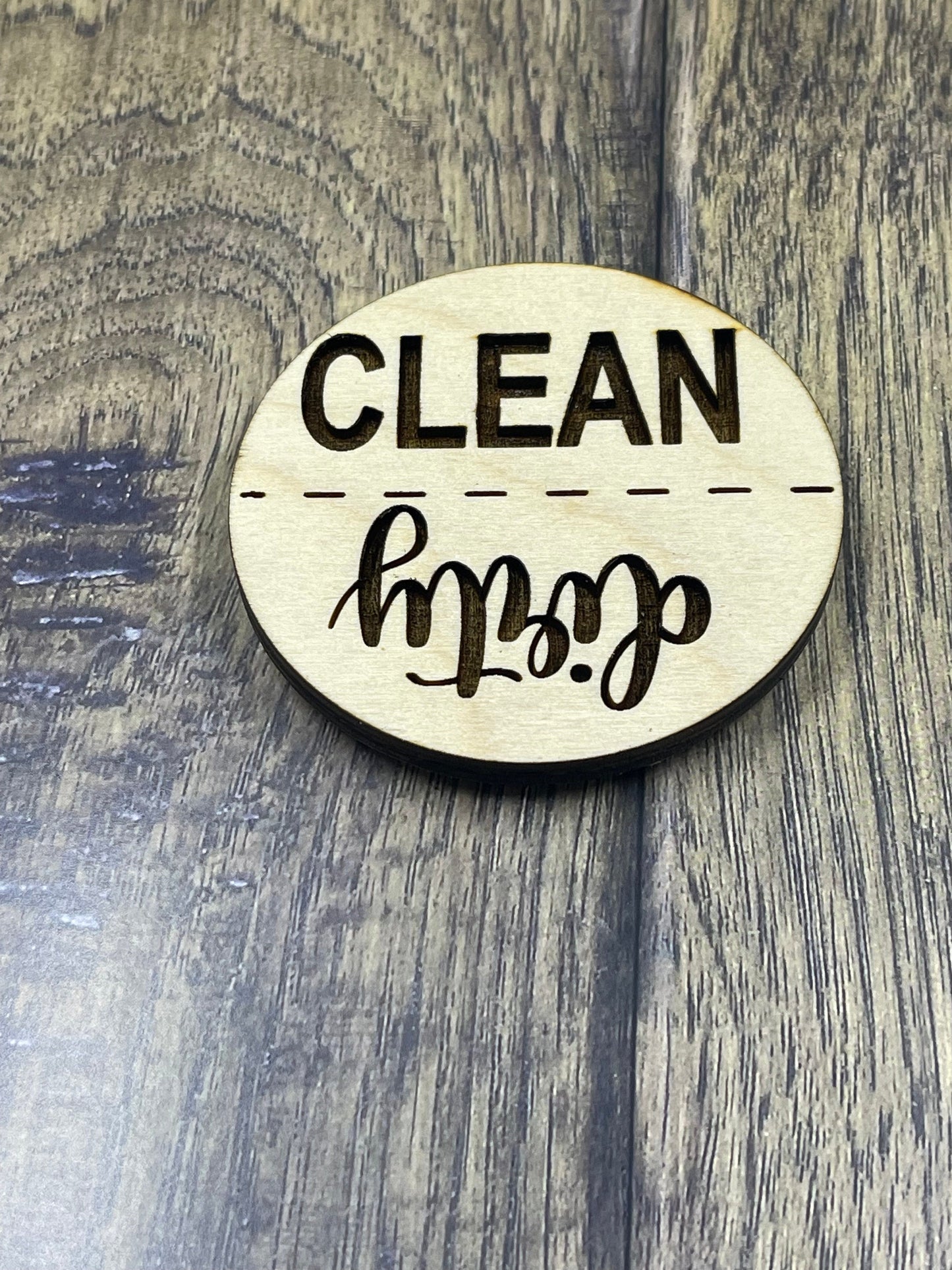 Dishwasher magnet - Clean Dirty magnet - Kitchen magnet - Engraved dishwasher magnet