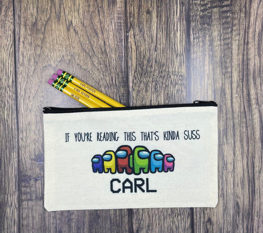 Among us Personalized Pencil Pouch, pencil pouch, Pencil Pouch, Make up bag, Canvas bag, Pencil Case