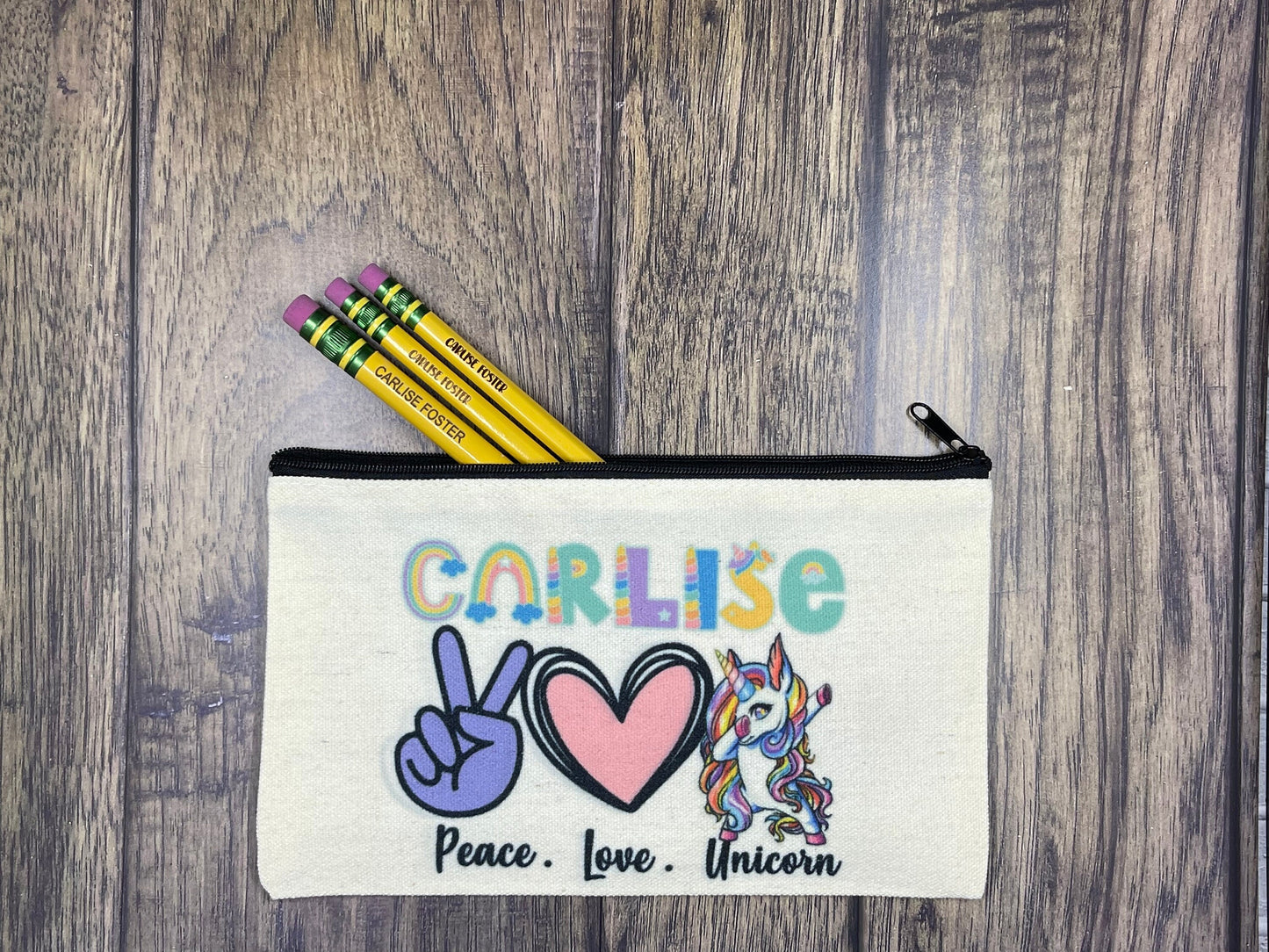 Unicorn Personalized Pencil Pouch, pencil pouch, Pencil Pouch, Make up bag, Canvas bag, Pencil Case