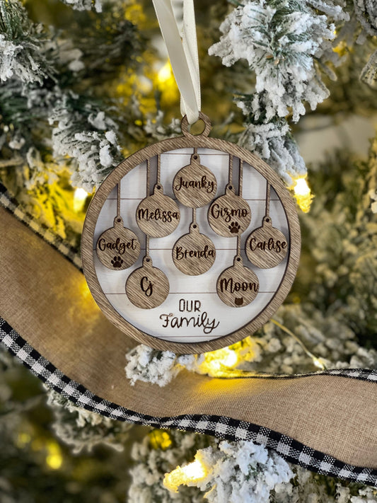 Personalized Family and Pet Ornament | Christmas Ornament | Family Ornament | Christmas gift