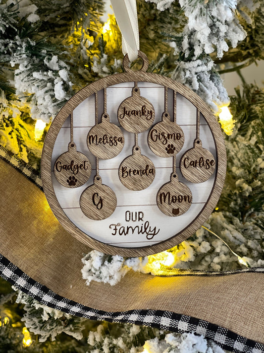 Personalized Family and Pet Ornament | Christmas Ornament | Family Ornament | Christmas gift