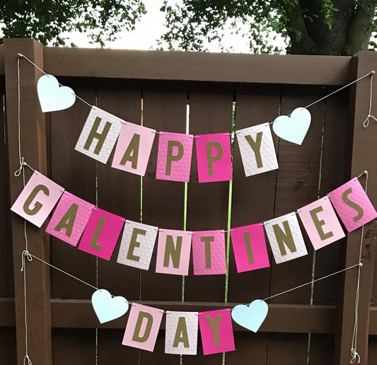 Galentines Day Banner, Ombré Banner, Girls before bros, Valentine’s Day party, Galentines day party