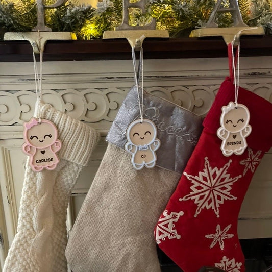 Gingerbread tags | Personalized stockings | Stocking tags | Name tags | Wood name tags | Personalized Ornament