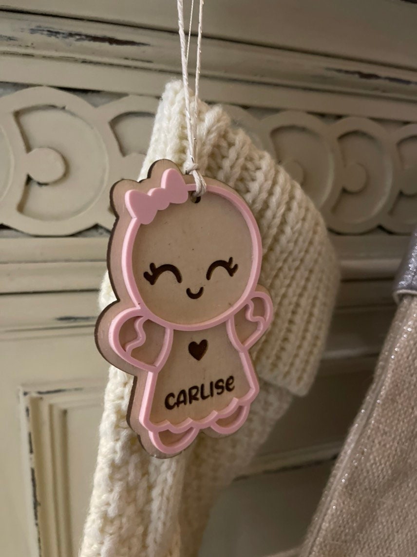Gingerbread tags | Personalized stockings | Stocking tags | Name tags | Wood name tags | Personalized Ornament