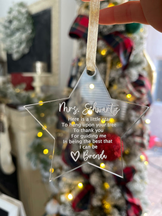 Teacher Thank You gift • teacher appreciation • Teacher Christmas Gift • Teacher Ornament