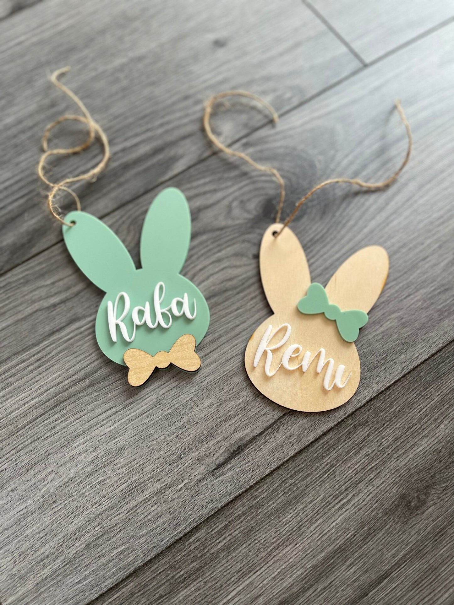 Easter Name Charm, Easter basket tag, Personalized Easter Bunny tag, Name Charm, Custom name tag, Wood Easter name tag