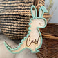 Dinosaur Easter Tag | Easter basket tag | Personalized Easter Bunny tag | Name Charm | Custom name tag | Wood Easter name tag| Trex tag