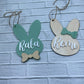 Easter basket tag Personalized Easter Bunny tag Name Charm Custom name tag Wood Easter name tag