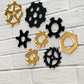 Handyman Cake Charms • Gears cake charms • Masculine cake decoration • Mechanic cake charm