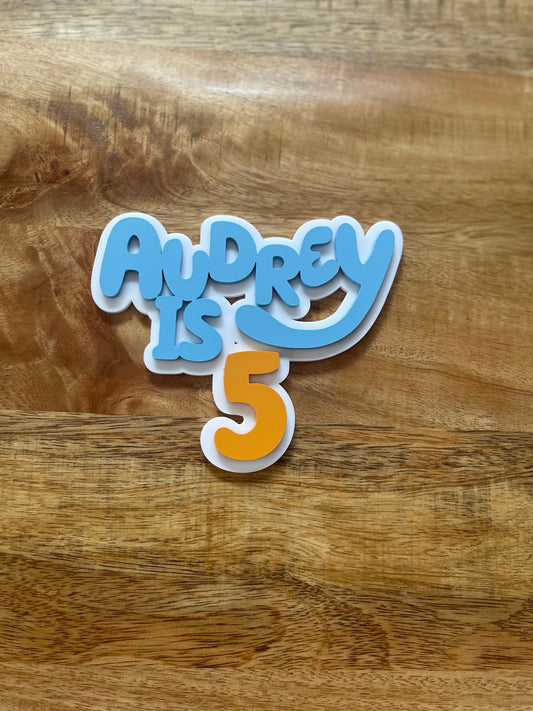 Bluey Cake Topper | Bluey Birthday party | Bluey personalized cake charm