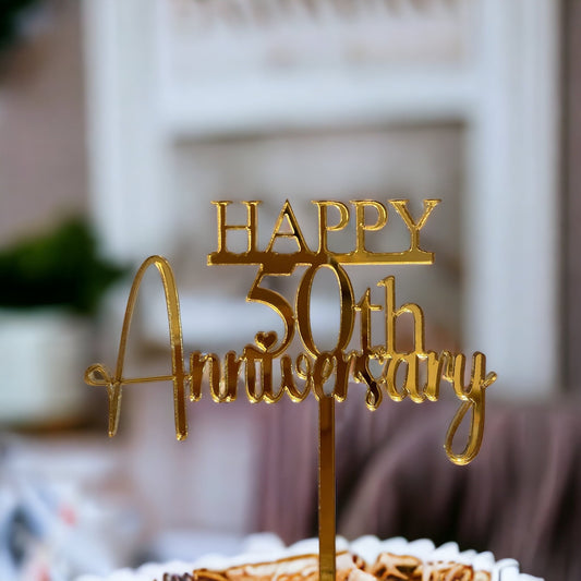 Happy Anniversary cake topper  • 50th anniversary • Acrylic cake topper • 30th anniversary • 25th anniversary cake topper