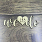 Wood wedding table decor, wood invite decor