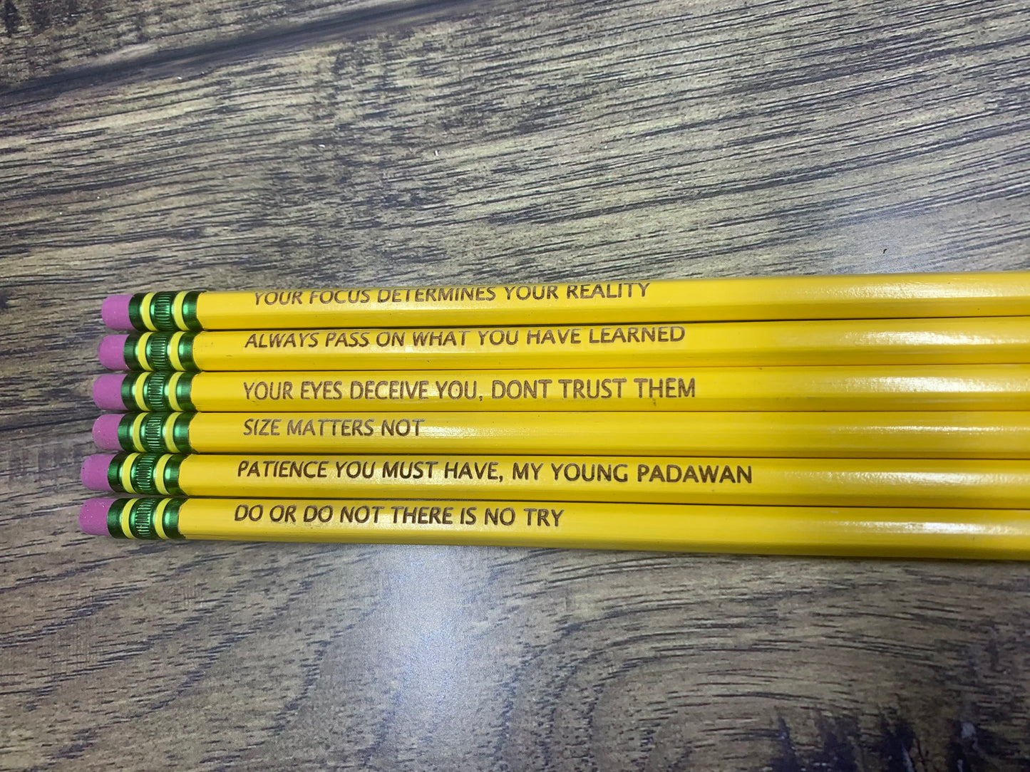 Personalized Pencils with Star Wars quotes, kids pencils