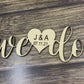 Wood wedding table decor, wood invite decor