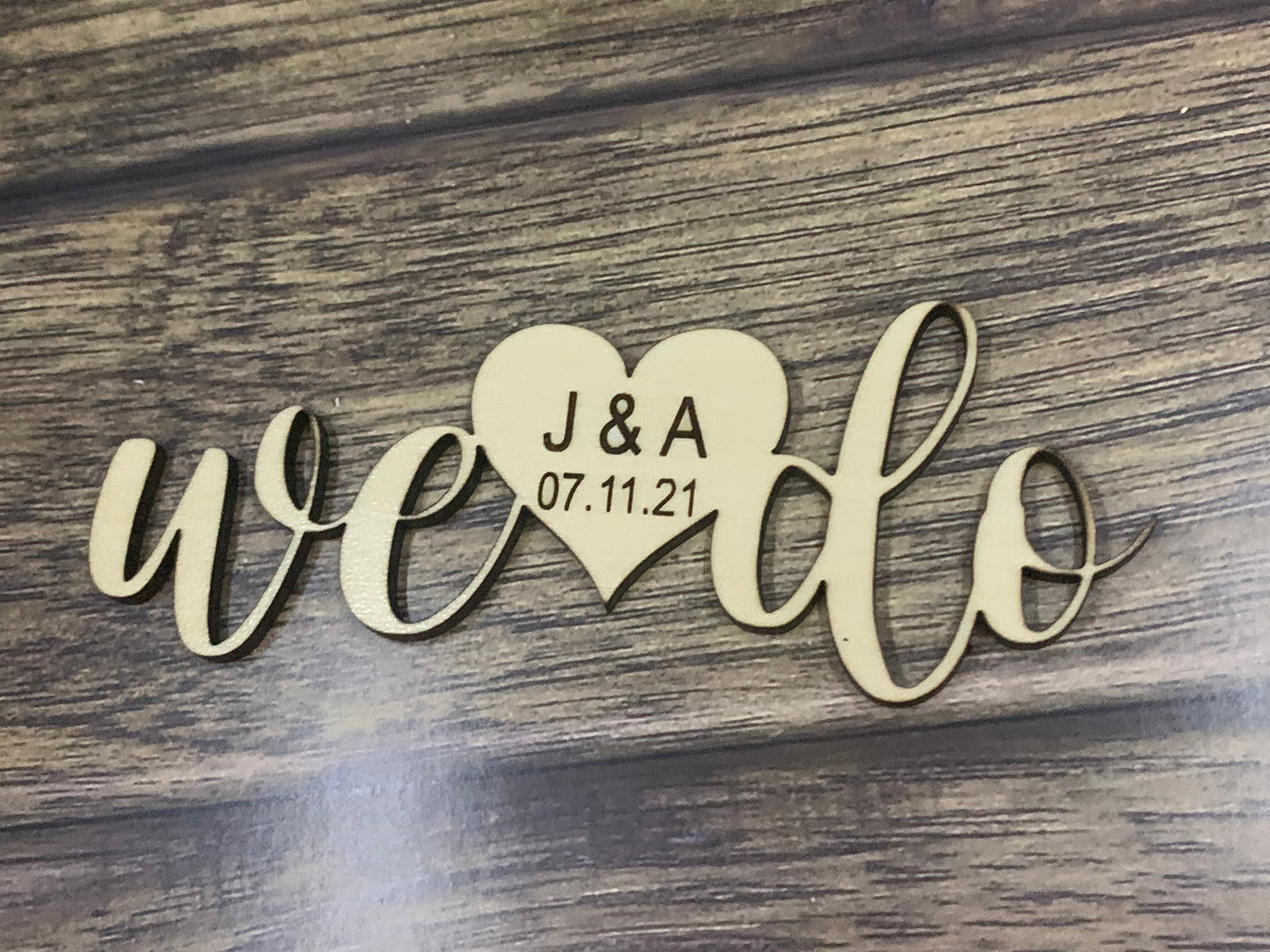 Wood wedding table decor, wood invite decor