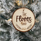 Family Christmas Ornament, Personalized ornament, Family name wood ornament, Wood slice ornament