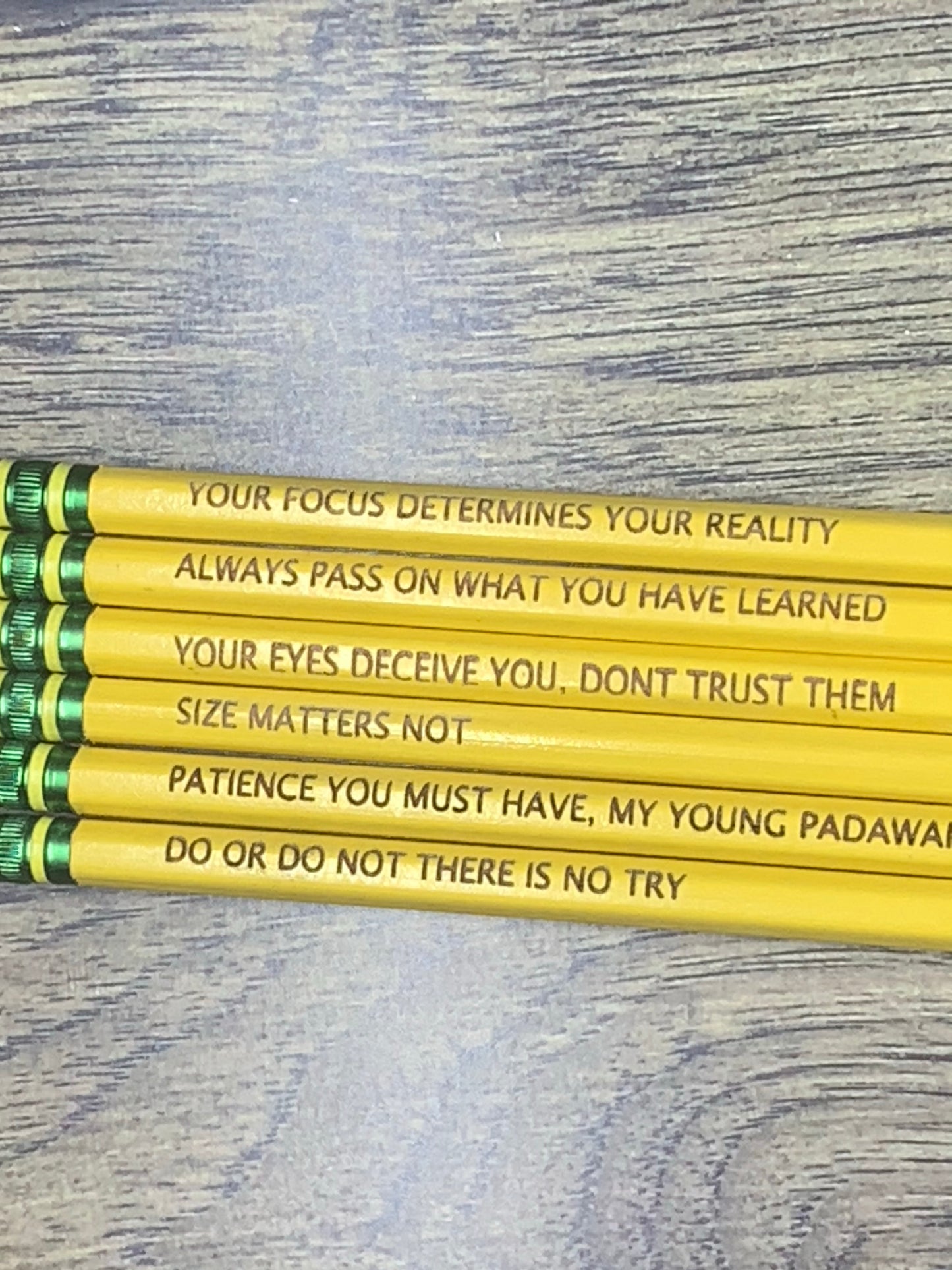 Personalized Pencils with Star Wars quotes, kids pencils