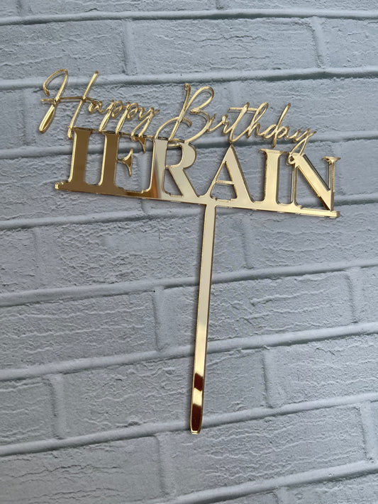 Personalized Acrylic Happy Birthday Cake Topper